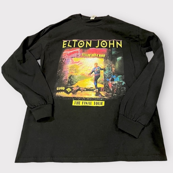 Elton John Farewell Tour 2022 Yellow Brick Road Long Sleeve T-Shirt Sz M - Picture 6 of 6